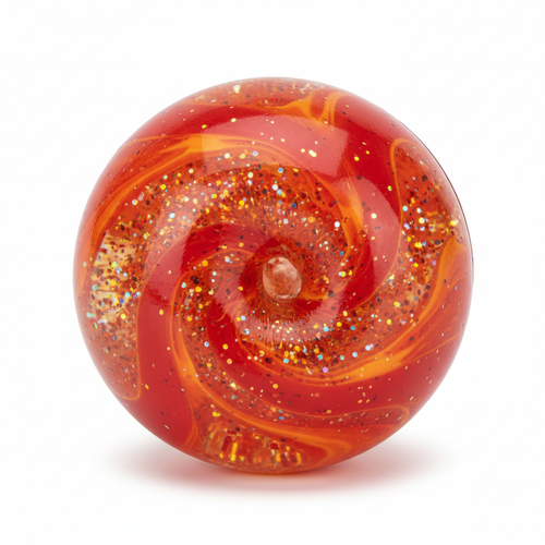 Glitter Lava Stress Ball red orange translucent