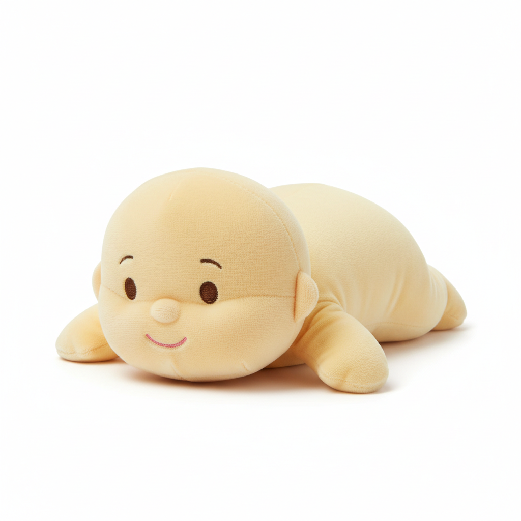 Soft Plush Baby Doll in pastel yellow onesie